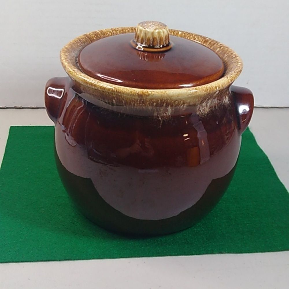 Vintage Hull Brown Drip Lg Bean Pot Cottagecore Grandmacore Countrycore